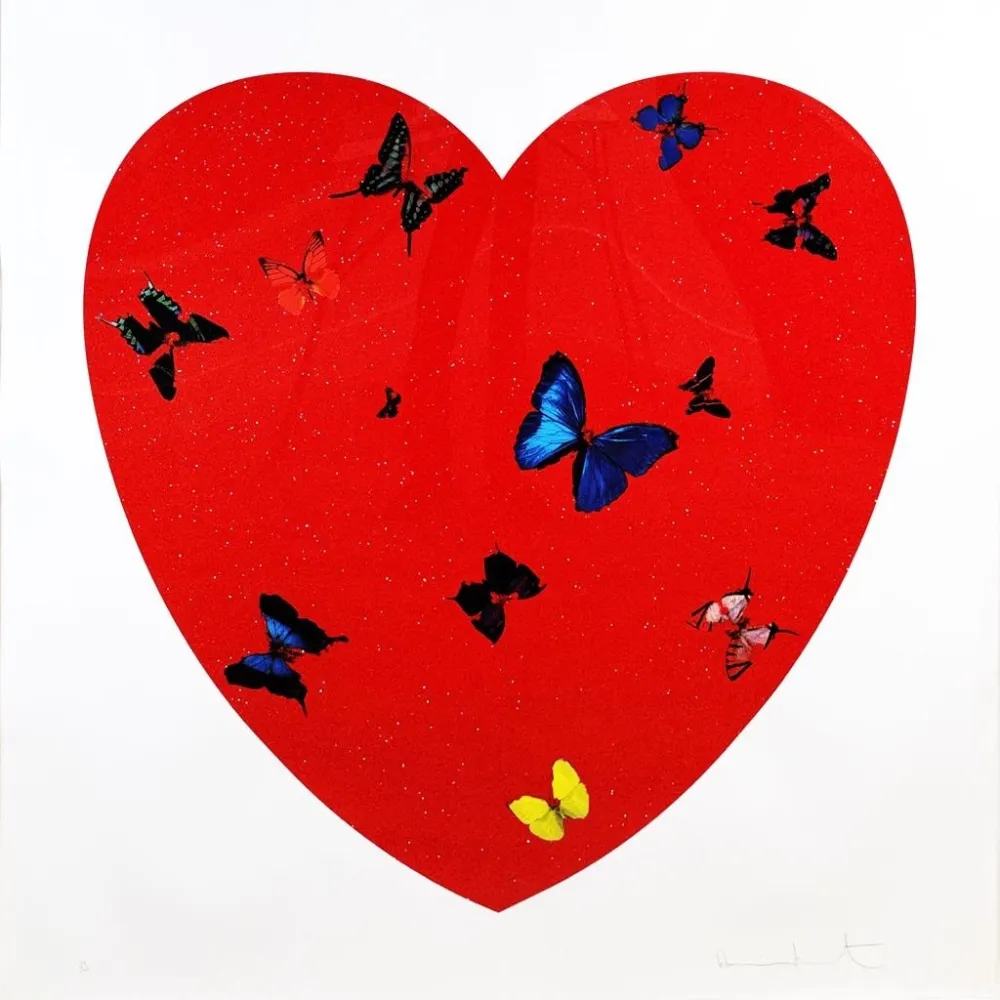 Zeefdruk Hirst - All You Need is Love Love Love