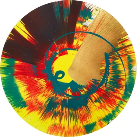 Geen Techniek Hirst - Beautiful Big Whopper Hooters Bang Bang Whoop Whoop Lights on Green Go Go Go Ye Ha Ye Ha Spin Painting 