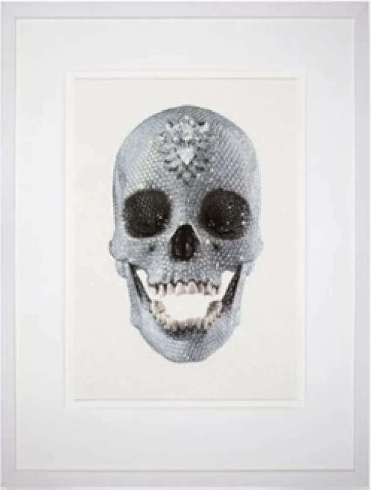 Zeefdruk Hirst - For the Love of God (White), 2011