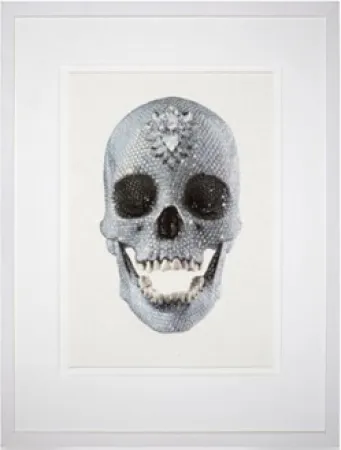Zeefdruk Hirst - For the Love of God (White), 2011