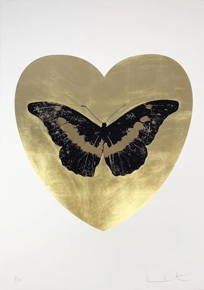Zeefdruk Hirst - I Love You - Gold Leaf/ Black/ Cool Gold