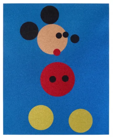 Zeefdruk Hirst - Large Mickey - Blue Glitter