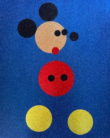 Zeefdruk Hirst - Mickey (Blue Glitter)