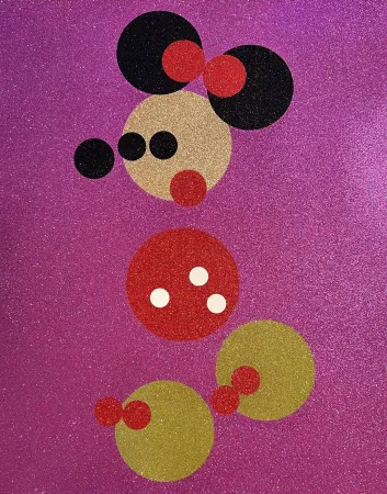 Zeefdruk Hirst - Minnie (Pink Glitter)