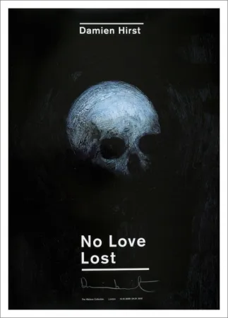 Lithografie Hirst -  No LOve Lost  :: Floating Skull – Signed Poster