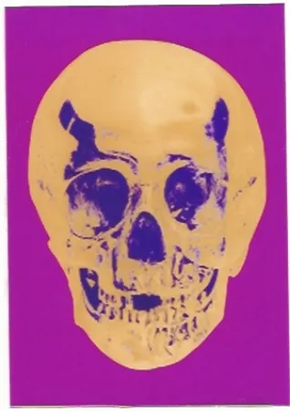 Zeefdruk Hirst - Till Death do us Part - Long life Purple African Gold Purple Imperial Purple Skull