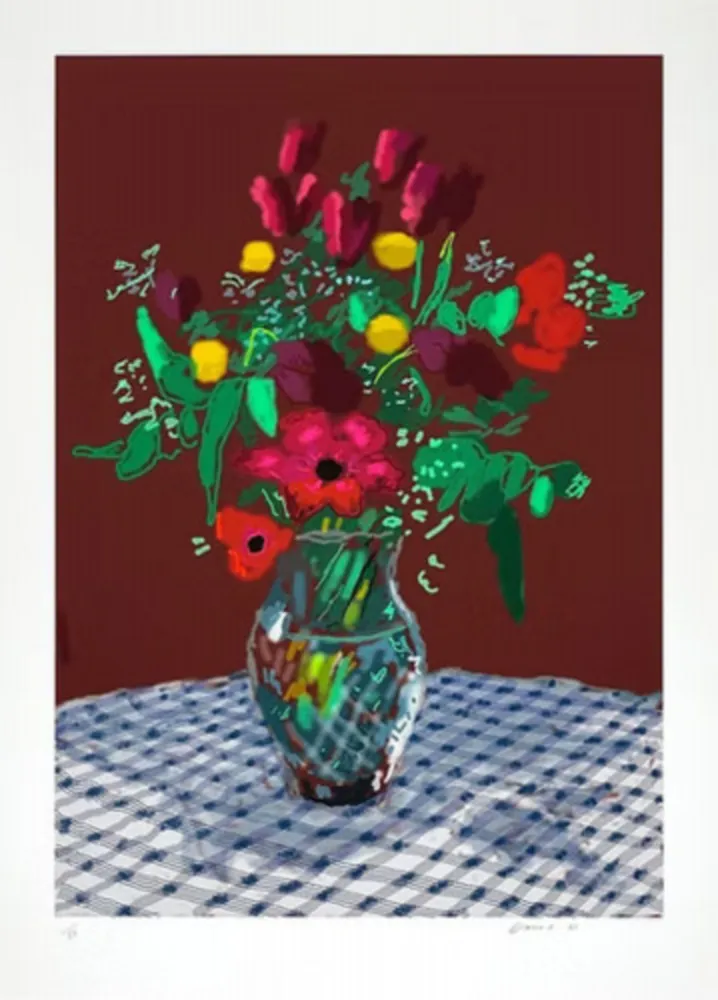 Multiple Hockney - 16th February 2021, More Flowers In A Glass Vase