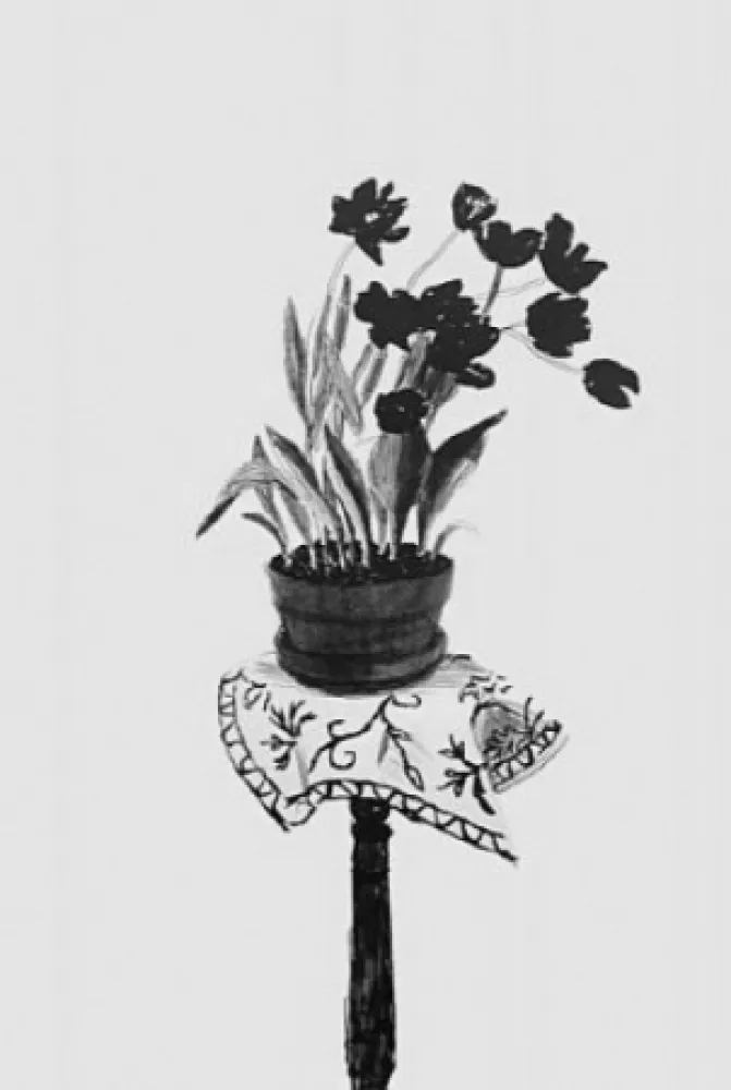 Lithografie Hockney - Black Tulips