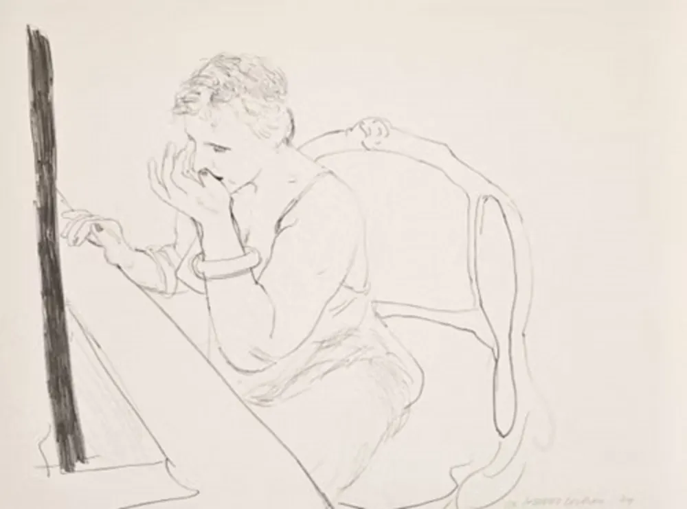 Lithografie Hockney - Celia Adjusting Her Eyelash