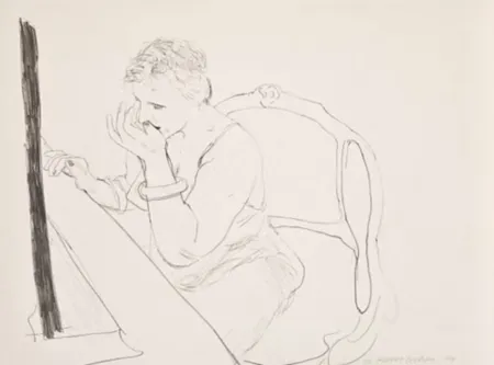 Lithografie Hockney - Celia Adjusting Her Eyelash