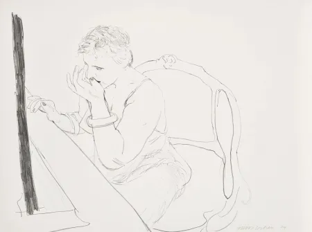 Lithografie Hockney - Celia Adjusting Her Eyelash (G.837)