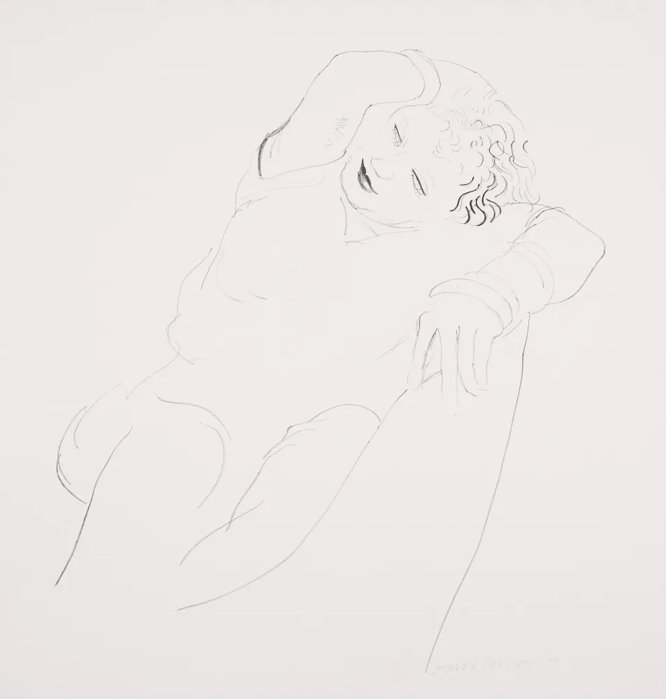 Lithografie Hockney - Celia Reclining