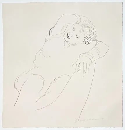 Lithografie Hockney - Celia Reclining