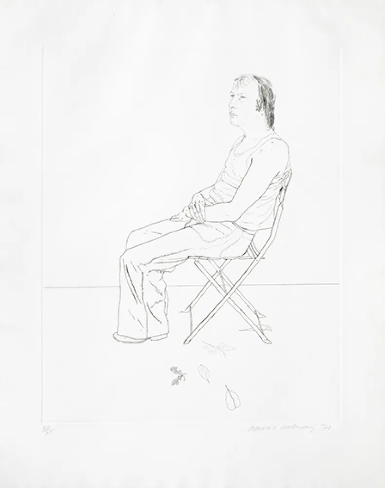 Gravure Hockney - Mo with Five Leaves