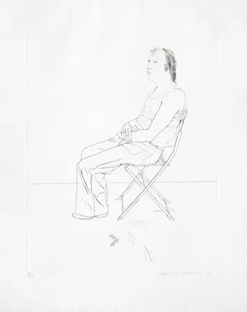 Gravure Hockney - Mo with Five Leaves