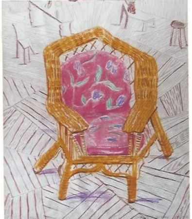 Zeefdruk Hockney - Number one chair