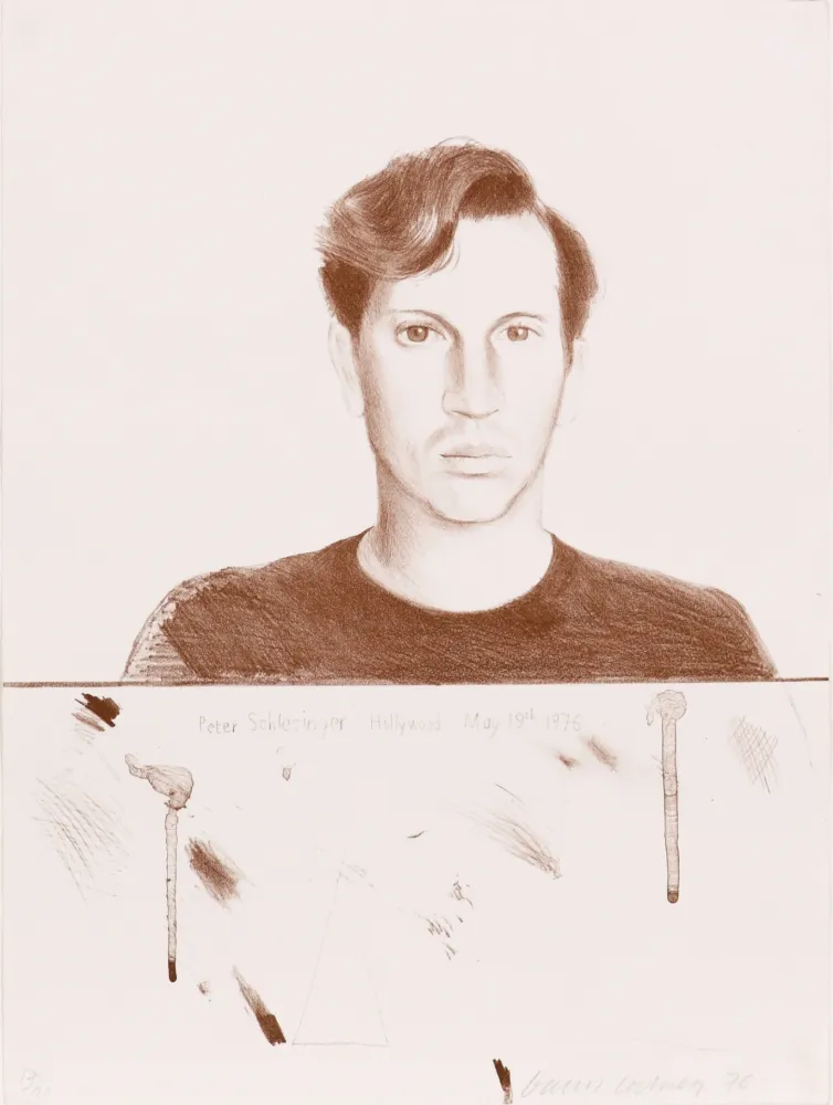 Lithografie Hockney - Peter Schlesinger