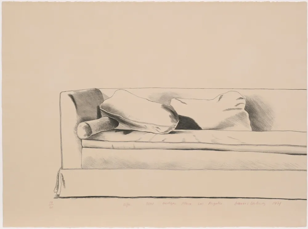 Lithografie Hockney - Sofa 8501 Hedges Place Los Angeles
