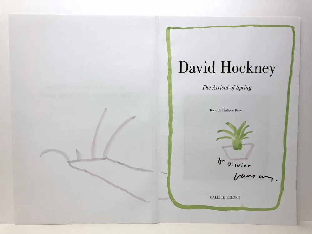 Geen Techniek Hockney - The arrival of the spring. Dessin à l'aquarelle. Signé