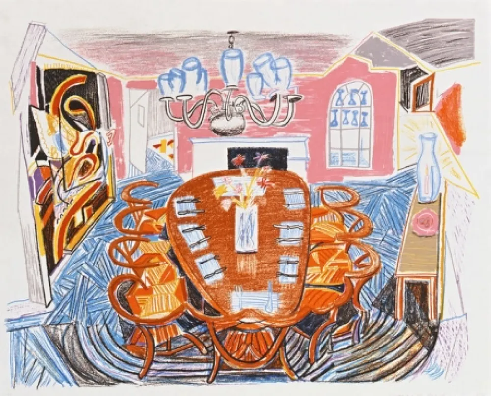 Lithografie Hockney - Tyler Dining Room