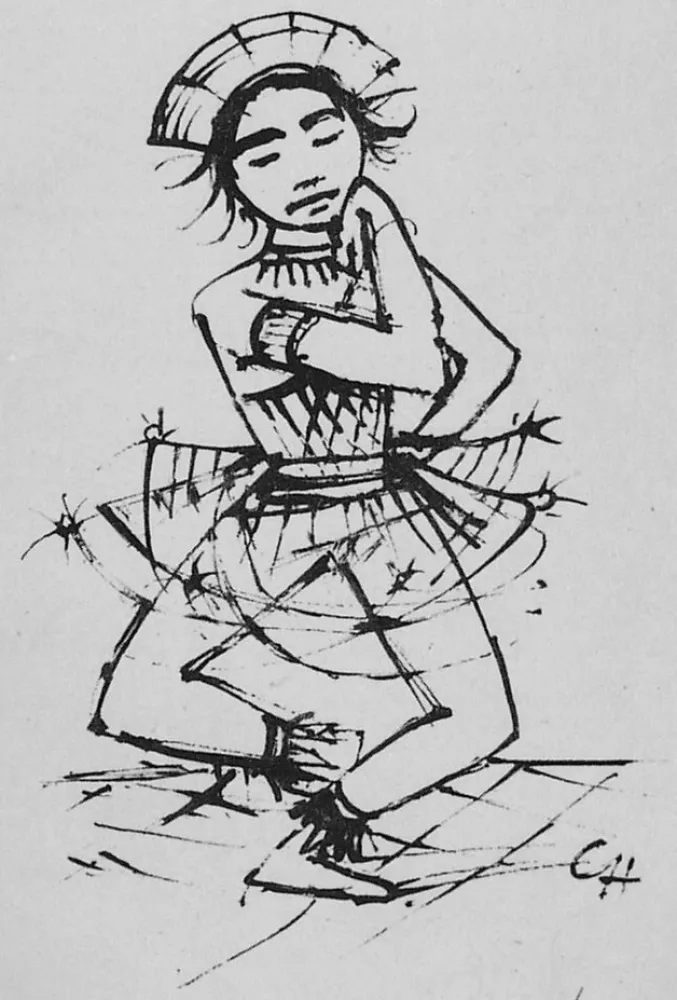 Lithografie Hofer - Javanische-Tänzerin