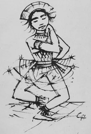 Lithografie Hofer - Javanische-Tänzerin