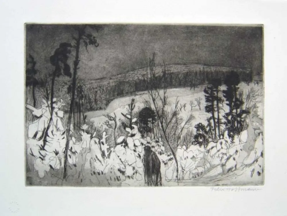 Ets En Aquatint Hoffmann - Winter Wanderer