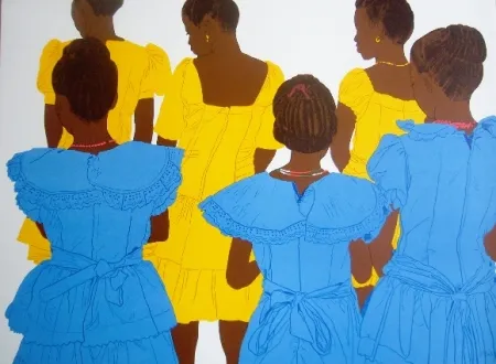 Lithografie Hoyos -  I tan bae pa pruceccion di San Basilio -1 