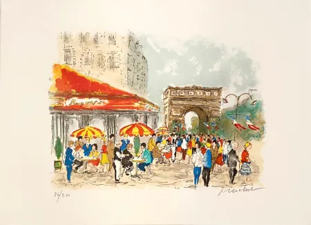 Lithografie Huchet - Arc de Triomphe