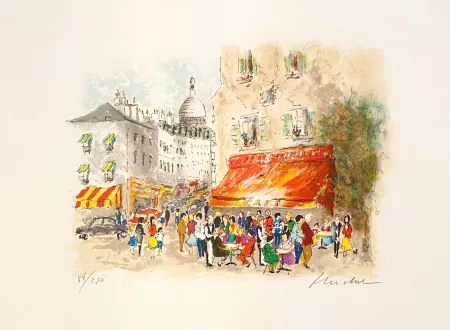 Lithografie Huchet - Café Montmartre