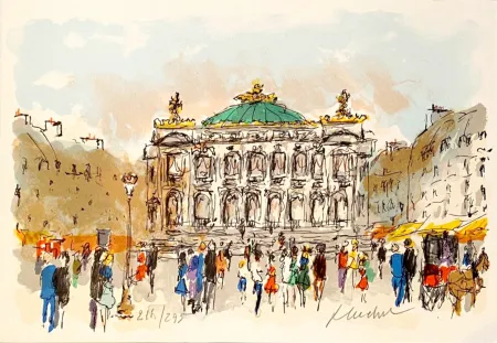 Lithografie Huchet - Opéra de Paris - Palais Garnier