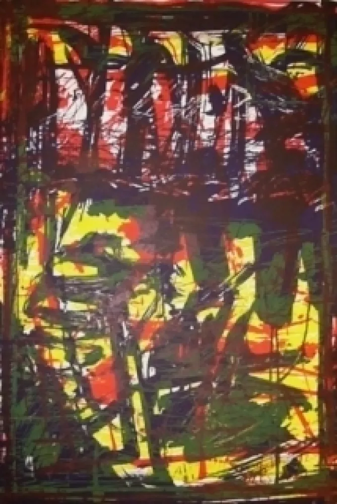 Lithografie Huftier - Clairière