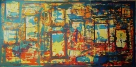 Lithografie Huftier - Fenêtre en Rajasthan