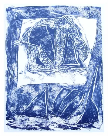 Lithografie Humair - Composition bleue 1