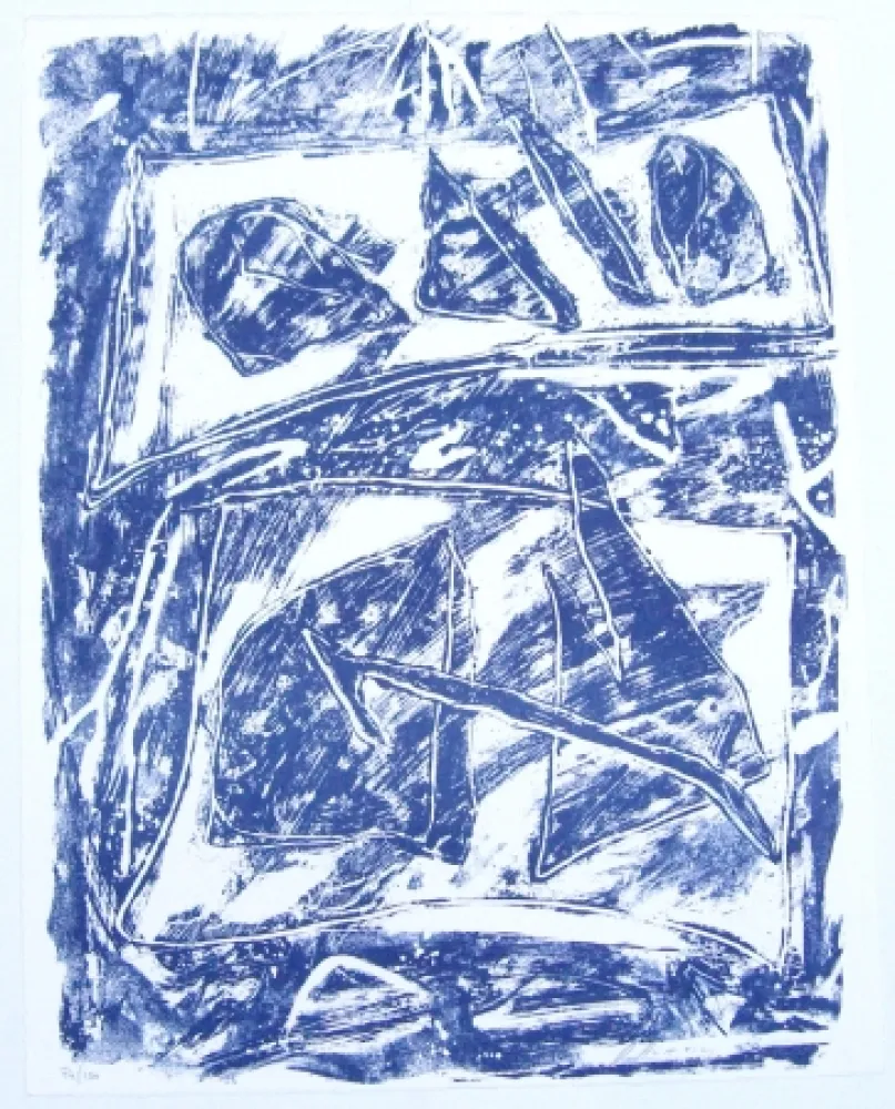 Lithografie Humair - Composition bleue 2