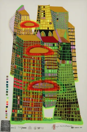 Zeefdruk Hundertwasser - Good Morning City