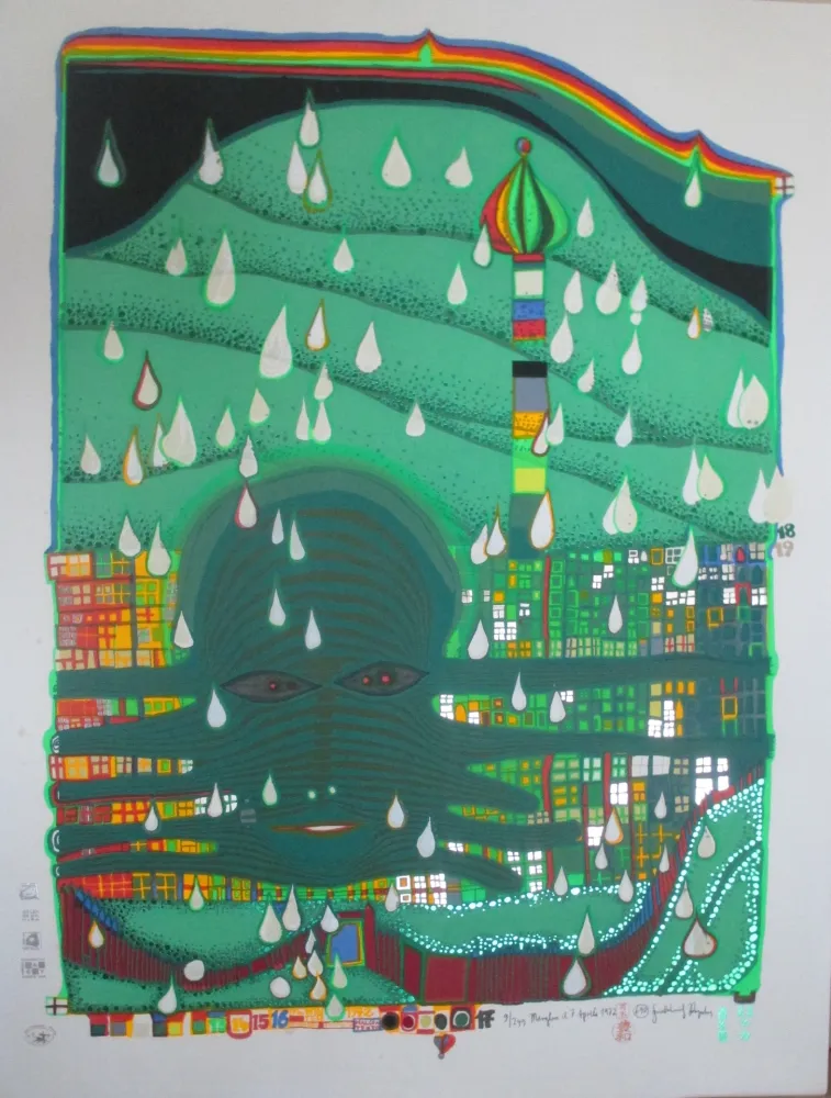 Zeefdruk Hundertwasser - Green Power