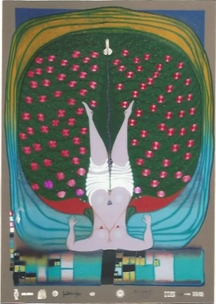 Zeefdruk Hundertwasser - Homage to Schroeder-Sonnenstern