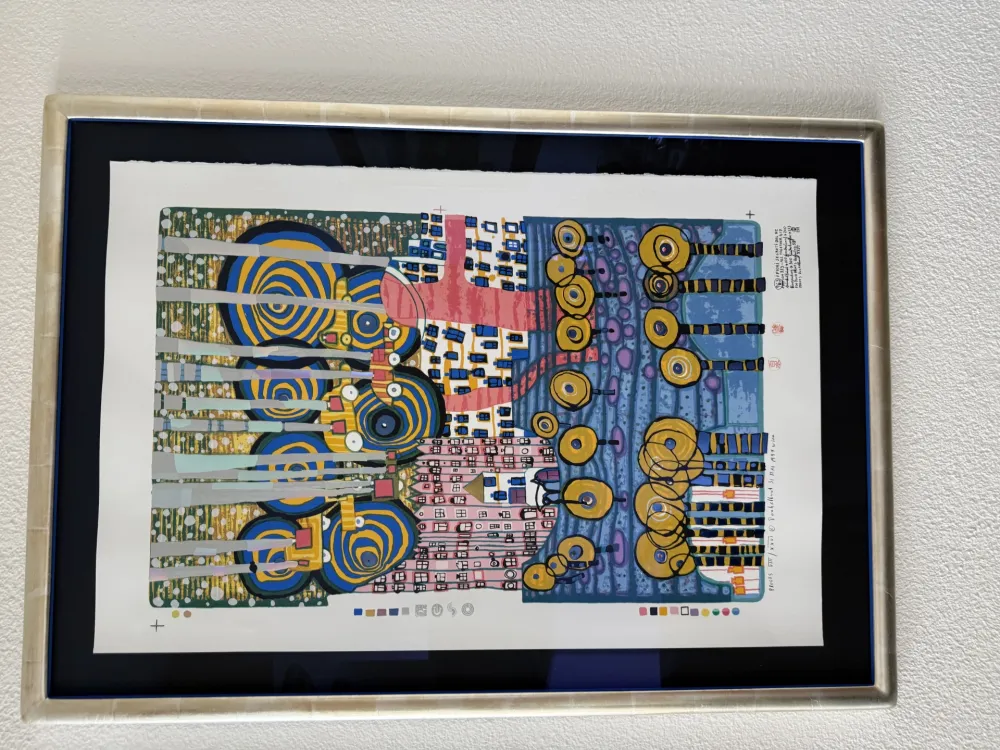 Zeefdruk Hundertwasser - I Fori segretti del Rei, Die geheimen Blumen des Königs