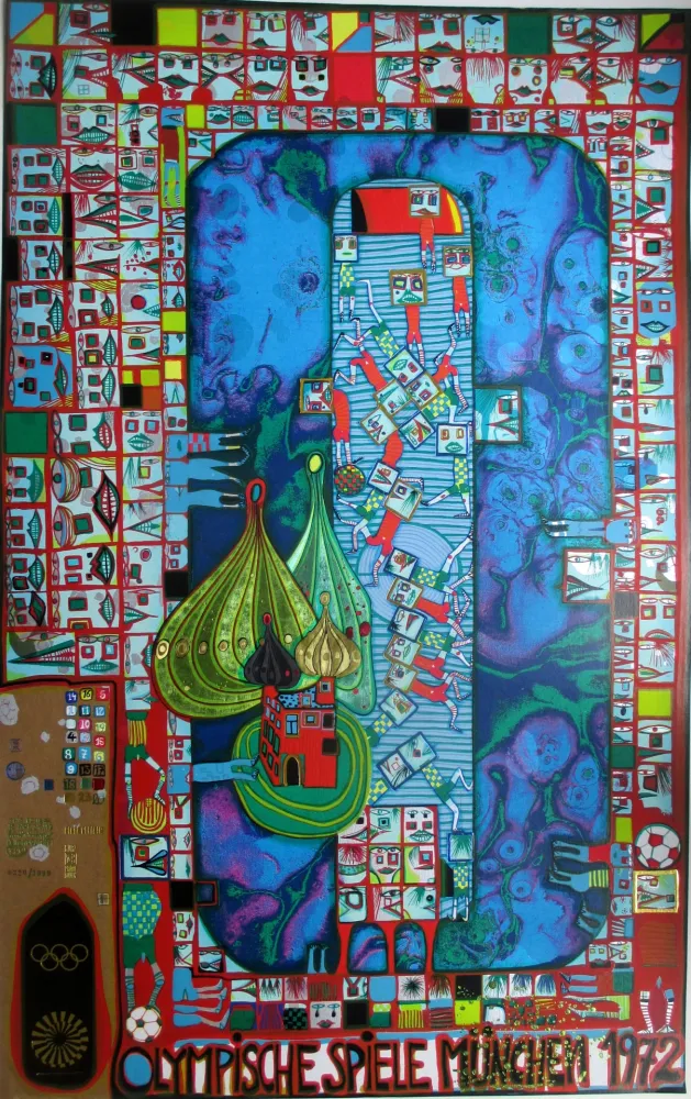 Zeefdruk Hundertwasser - OL 1972