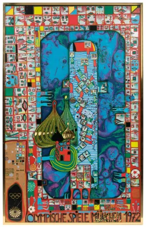 Zeefdruk Hundertwasser - OLympics 1972. Complete collection of 27 original lithographs/serigraphic OL Posters