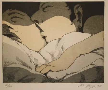 Ets En Aquatint Hüppi - Le baiser