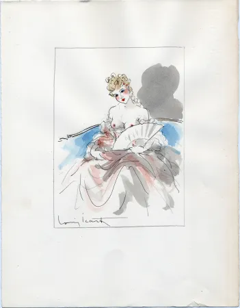 Geen Techniek Icart - AQUARELLE ORIGINALE POUR LA NUIT ET LE MOMENT (1946)