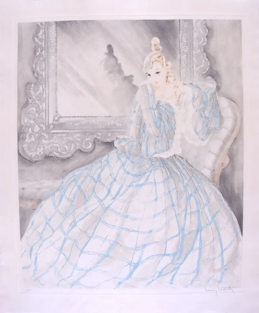 Ets Icart - Girl in Crinoline - Miroir de Venise