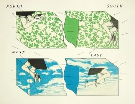 Lithografie Ikeda - Nord - Sud - Est - Ovest