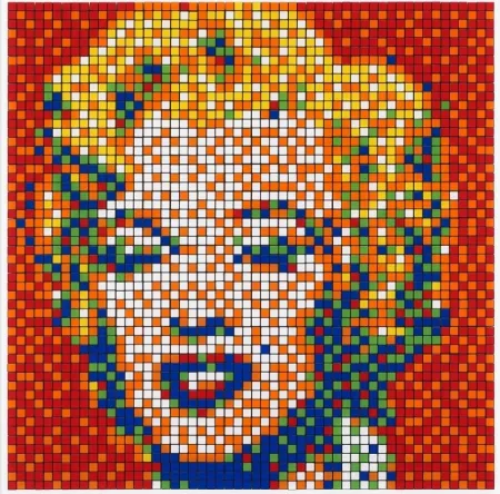 Digitale Print Invader - Rubik Shot Red Marilyn