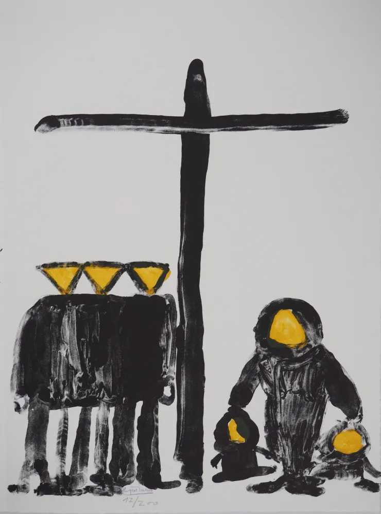 Lithografie Ionesco - La Croix