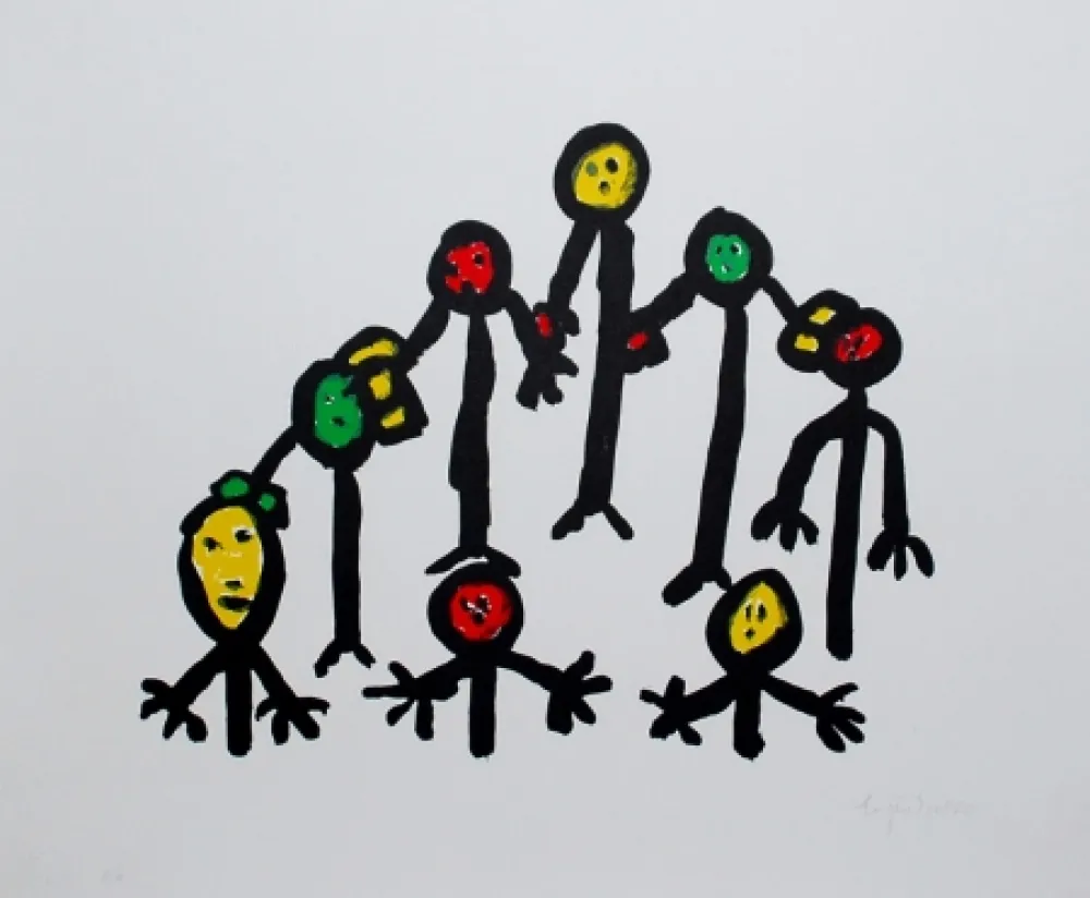 Lithografie Ionesco - Le cercle familial