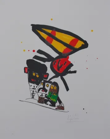 Lithografie Ionesco - Les petits hommes