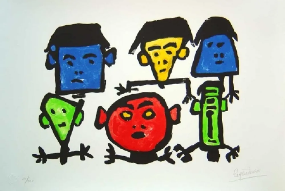 Lithografie Ionesco - Les spectateurs